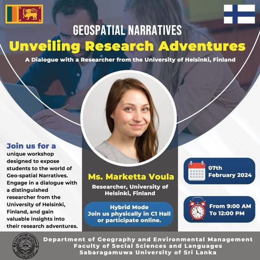 𝐆𝐞𝐨-𝐬𝐩𝐚𝐭𝐢𝐚𝐥 𝐍𝐚𝐫𝐫𝐚𝐭𝐢𝐯𝐞𝐬: 𝐔𝐧𝐯𝐞𝐢𝐥𝐢𝐧𝐠 𝐑𝐞𝐬𝐞𝐚𝐫𝐜𝐡 𝐀𝐝𝐯𝐞𝐧𝐭𝐮𝐫𝐞𝐬 - 𝐀 𝐃𝐢𝐚𝐥𝐨𝐠𝐮𝐞 𝐰𝐢𝐭𝐡 𝐚 𝐑𝐞𝐬𝐞𝐚𝐫𝐜𝐡𝐞𝐫 𝐟𝐫𝐨𝐦 𝐭𝐡𝐞 𝐔𝐧𝐢𝐯𝐞𝐫𝐬𝐢𝐭𝐲 𝐨𝐟 𝐇𝐞𝐥𝐬𝐢𝐧𝐤𝐢, 𝐅𝐢𝐧𝐥𝐚𝐧𝐝