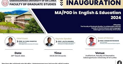 𝐓𝐡𝐞 𝐈𝐧𝐚𝐮𝐠𝐮𝐫𝐚𝐭𝐢𝐨𝐧 𝐂𝐞𝐫𝐞𝐦𝐨𝐧𝐲 𝐨𝐟 𝐭𝐡𝐞 𝐌𝐀/𝐏𝐆𝐃 𝐢𝐧 𝐄𝐧𝐠𝐥𝐢𝐬𝐡 𝐚𝐧𝐝 𝐄𝐝𝐮𝐜𝐚𝐭𝐢𝐨𝐧 - 𝟐𝟎𝟐𝟒