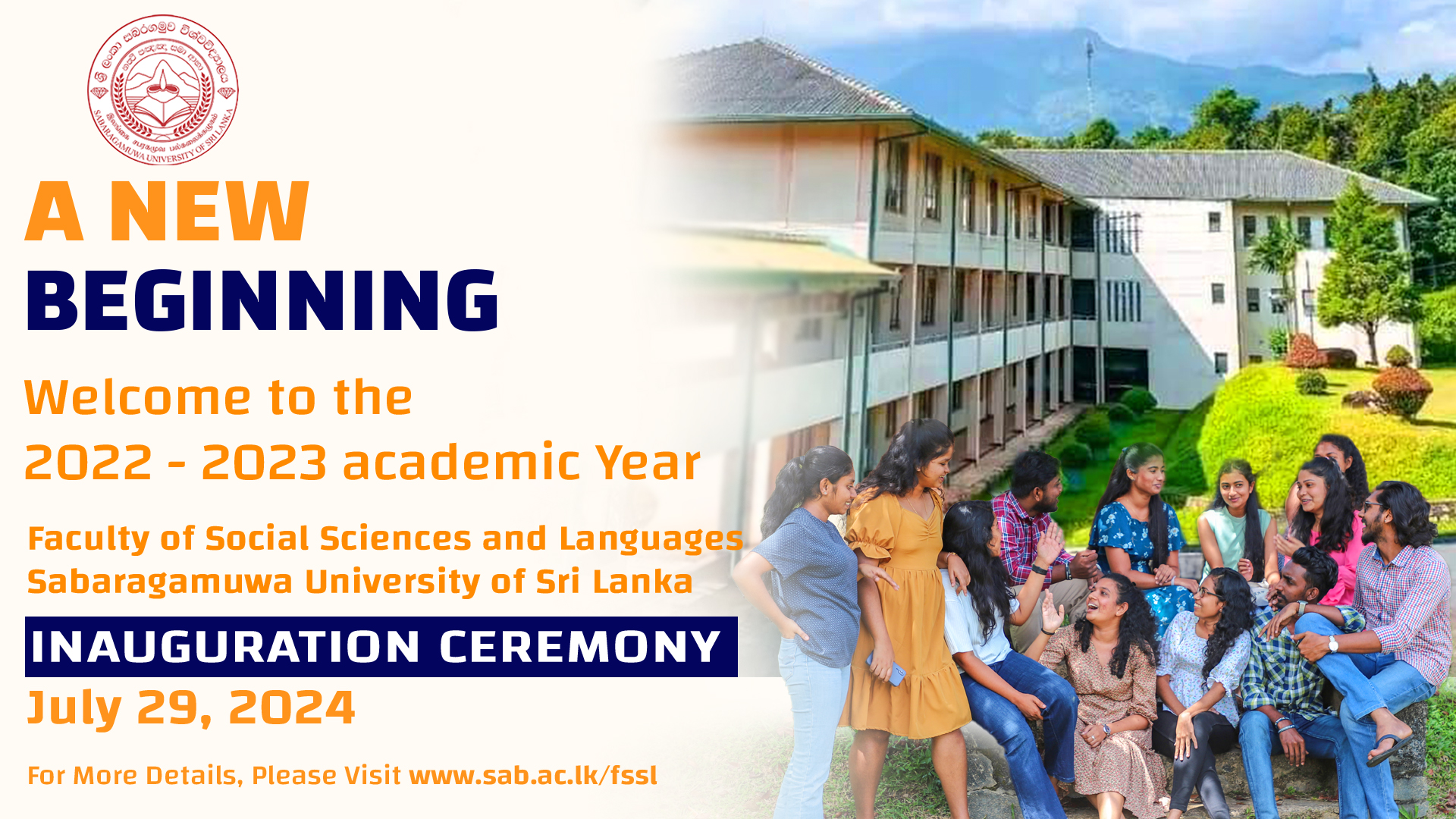 𝐓𝐡𝐞 𝐎𝐫𝐢𝐞𝐧𝐭𝐚𝐭𝐢𝐨𝐧 𝐏𝐫𝐨𝐠𝐫𝐚𝐦𝐦𝐞 𝐟𝐨𝐫 𝐭𝐡𝐞 𝐀𝐜𝐚𝐝𝐞𝐦𝐢𝐜 𝐘𝐞𝐚𝐫 𝟐𝟎𝟐𝟐/𝟐𝟎𝟐𝟑 - 𝐅𝐚𝐜𝐮𝐥𝐭𝐲 𝐨𝐟 𝐒𝐨𝐜𝐢𝐚𝐥 𝐒𝐜𝐢𝐞𝐧𝐜𝐞𝐬 & 𝐋𝐚𝐧𝐠𝐮𝐚𝐠𝐞𝐬, 𝐒𝐔𝐒𝐋