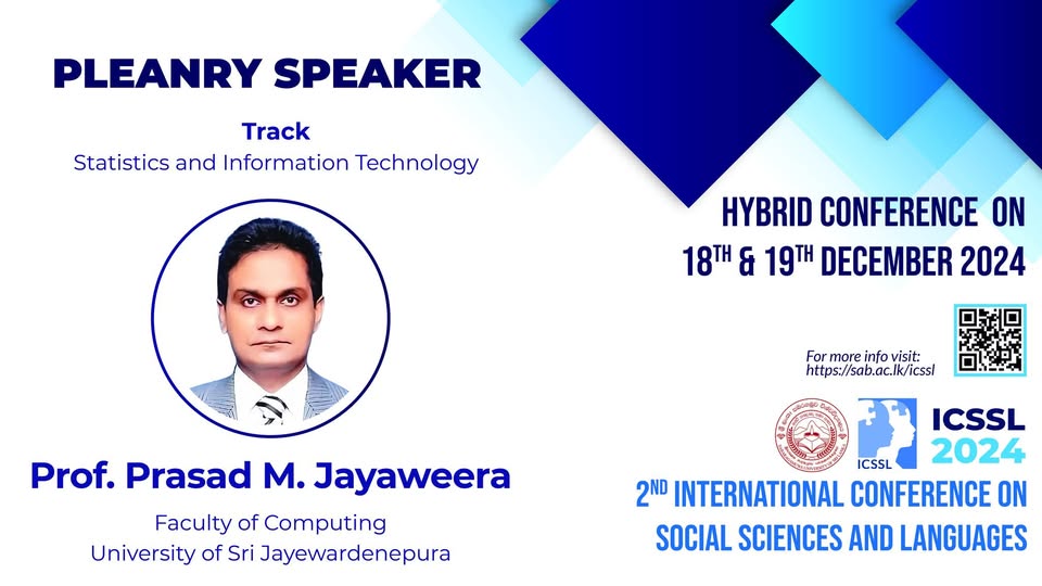 Plenary Speaker for the 2nd International Conference