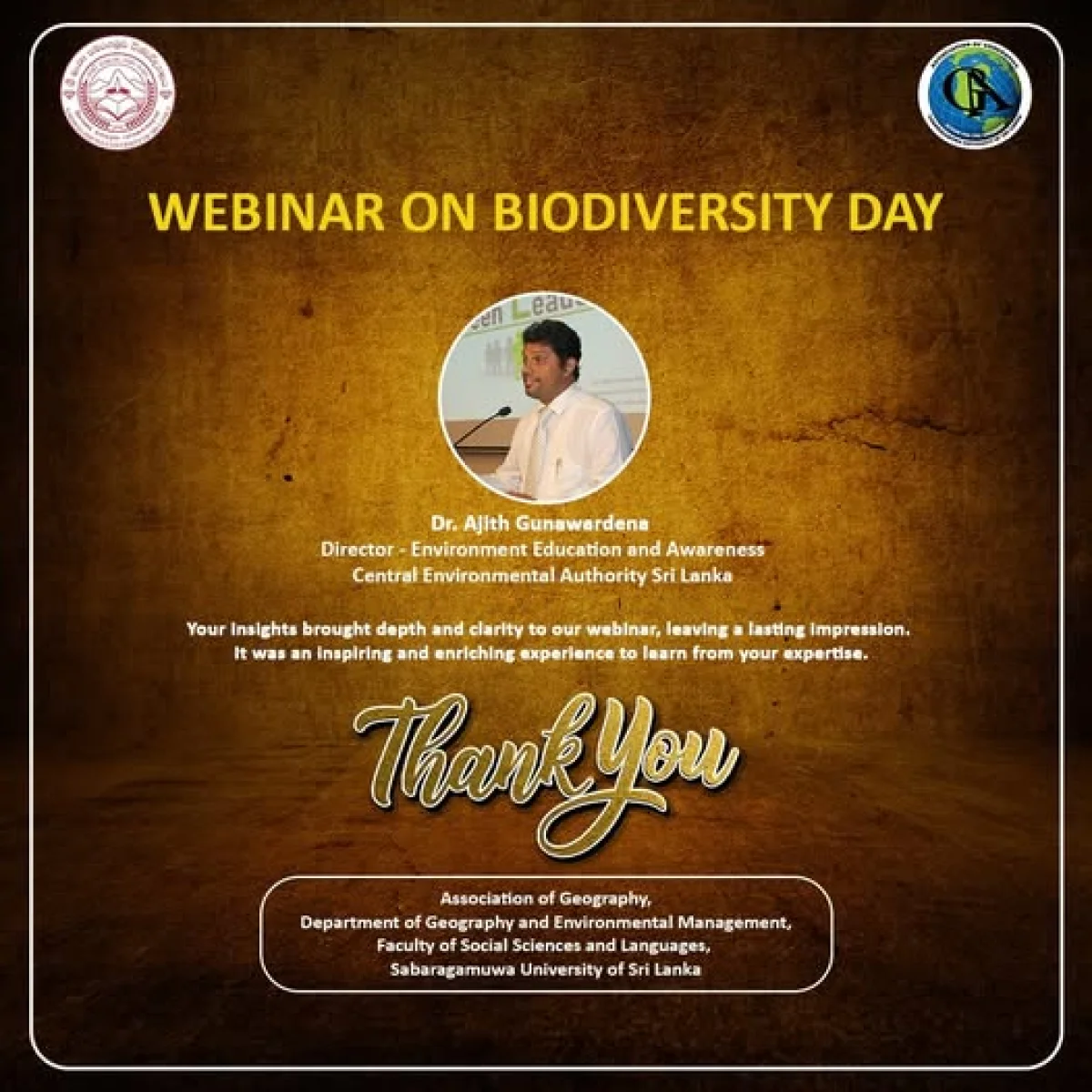 Biodiversity Day Webinar Successfully Conducted