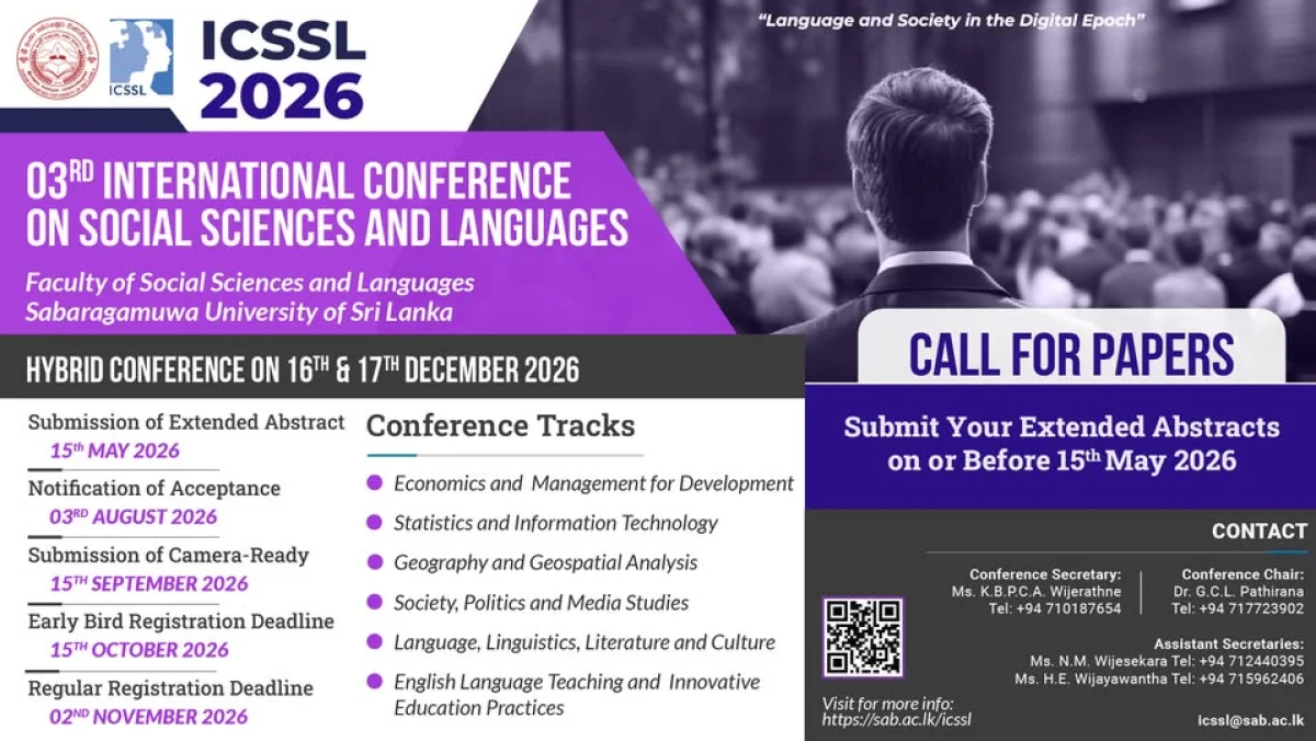 Call for Papers: ICSSL 2026